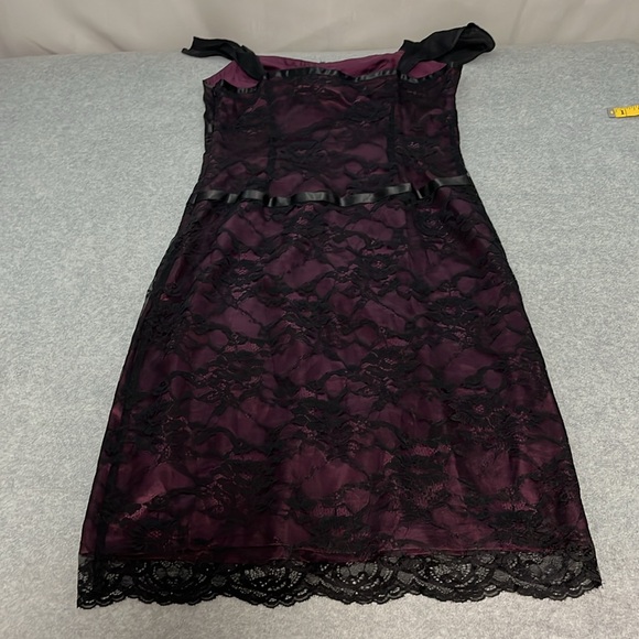 Y2K Whimsigoth Dark Fairy Dress Size 8 Petite Lace Gothic Grunge Vamp Cocktail - Picture 9 of 13